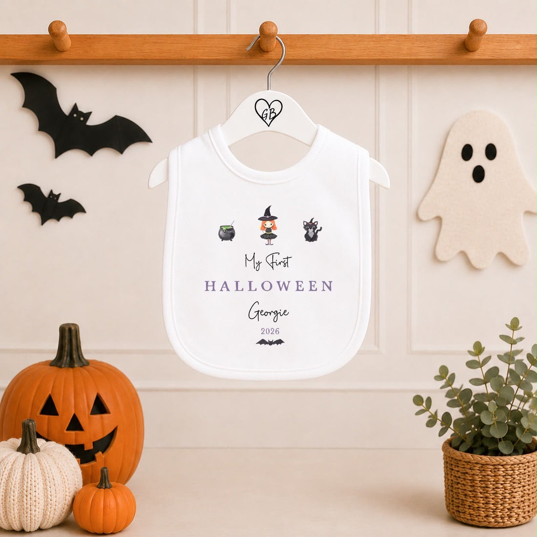Personalised Halloween Babygrow | My First Halloween Baby Outfit | Witch Trio Design