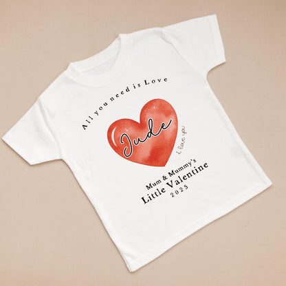 Personalised Valentines T-shirt - Red Heart Design
