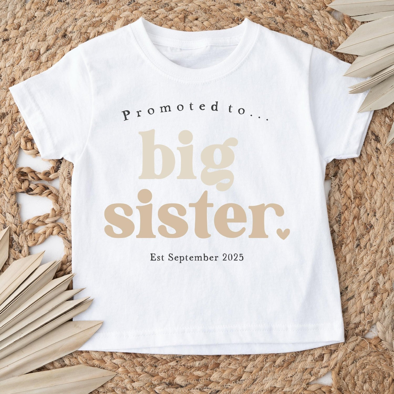 Big Sister Announcement T-Shirt - Nude Design