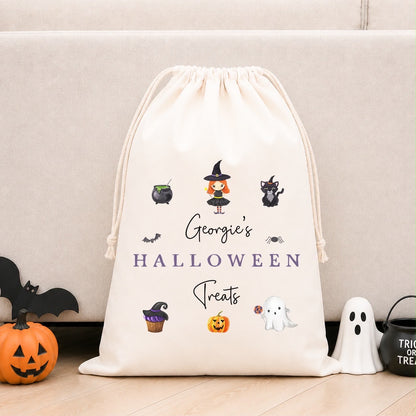 Personalised Halloween Boo Bag &amp; Treat Sack | Witch Design