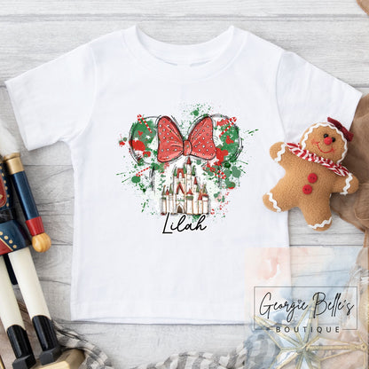 Christmas Vest / T-shirt - Minnie Inspired Christmas Design