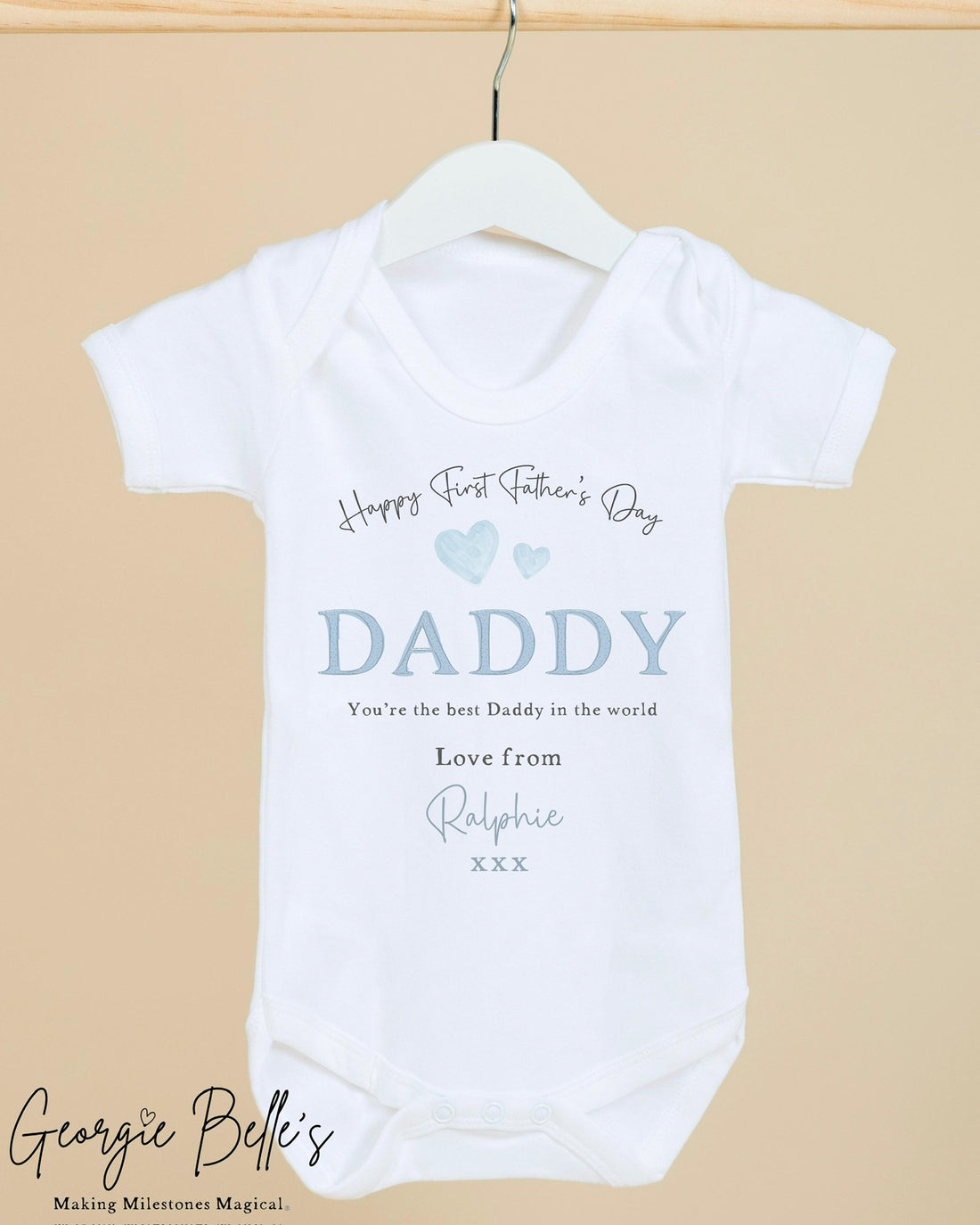 Personalised Father’s Day Baby Vest / Babygrow - Blue Design