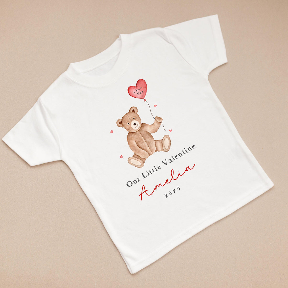 Personalised Valentines T-shirt - Our Little Valentine Bear Design