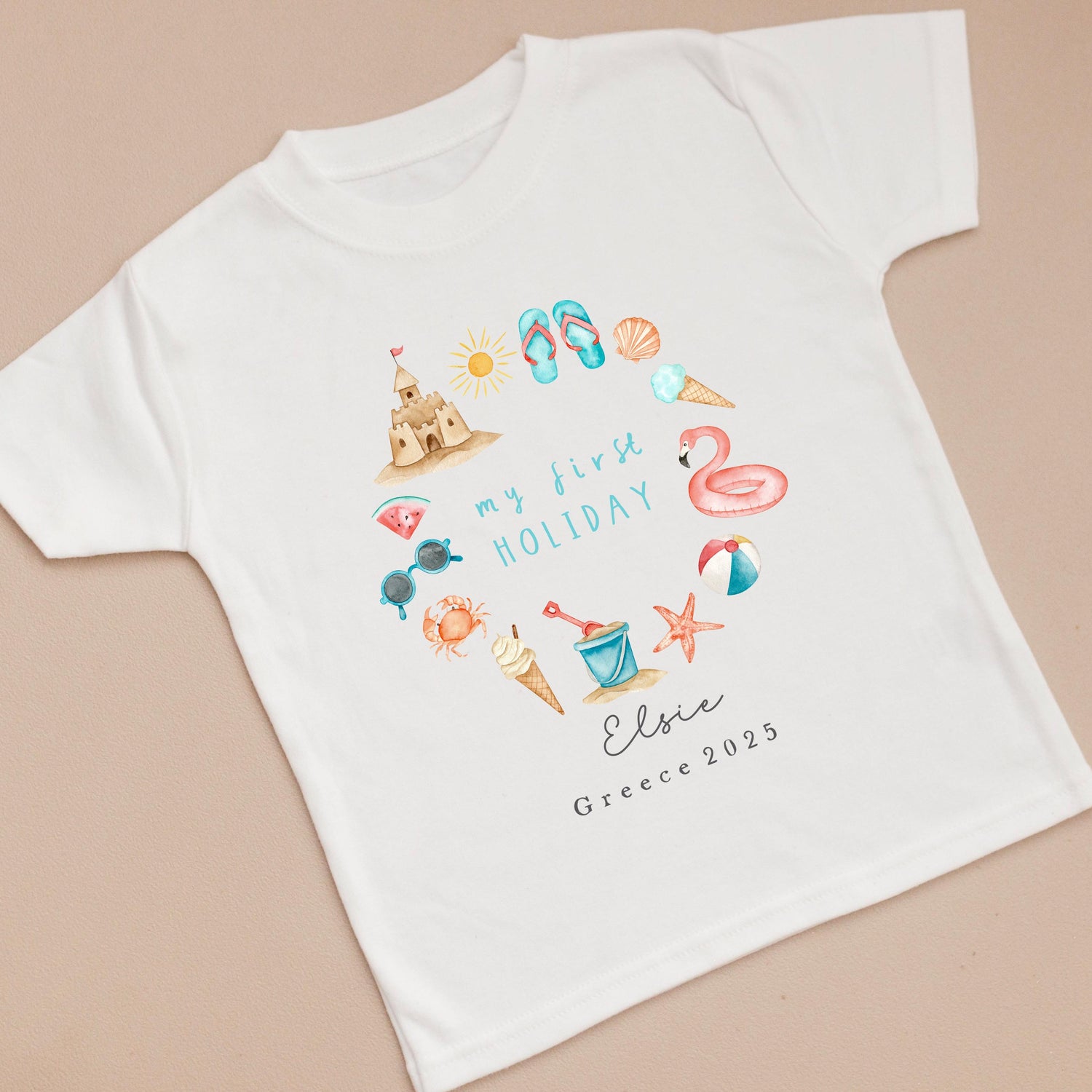 Personalised Holiday T-Shirt - My Very First Holiday Wreath Design