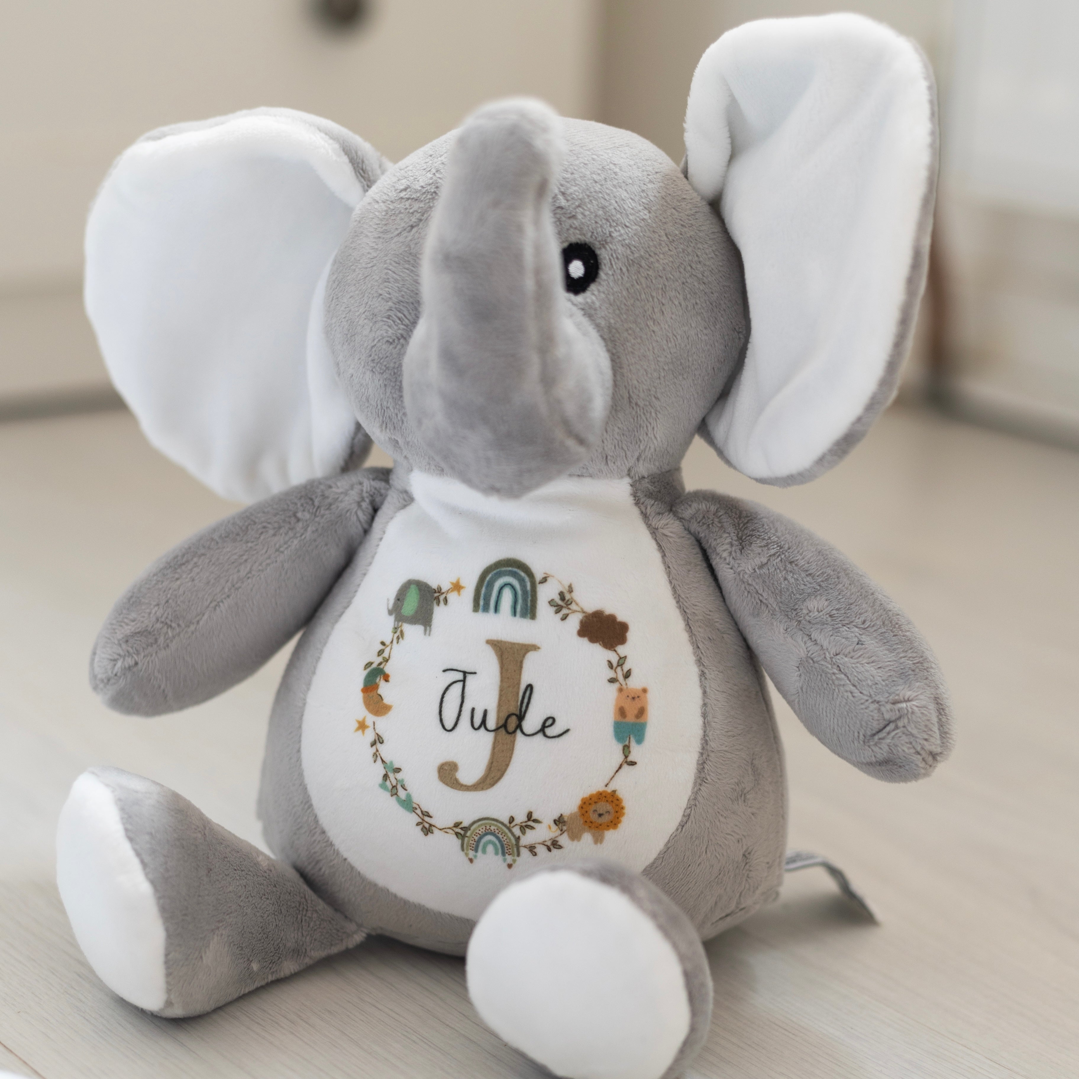 Luxury Personalised Baby Gift Set - Jungle Wreath Design