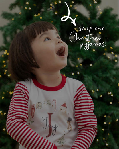 Personalised Christmas Pyjamas for Kids | 100% Cotton Red Stripe | North Pole Bakery Design