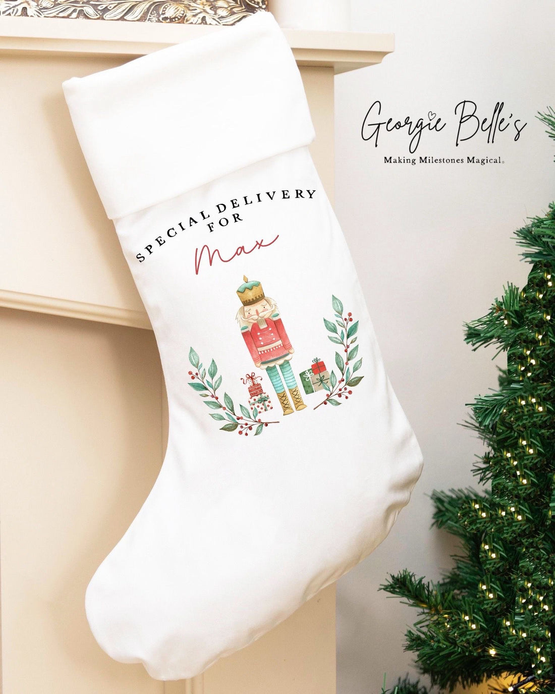 Personalised Luxury Christmas Stocking - Traditional Nutcracker Design