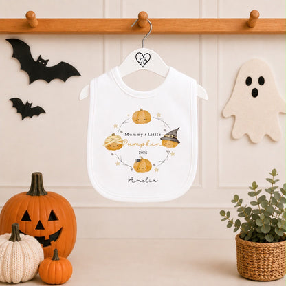 Personalised Halloween Babygrow | My First Halloween Baby Outfit | Pumpkin Wreath Design