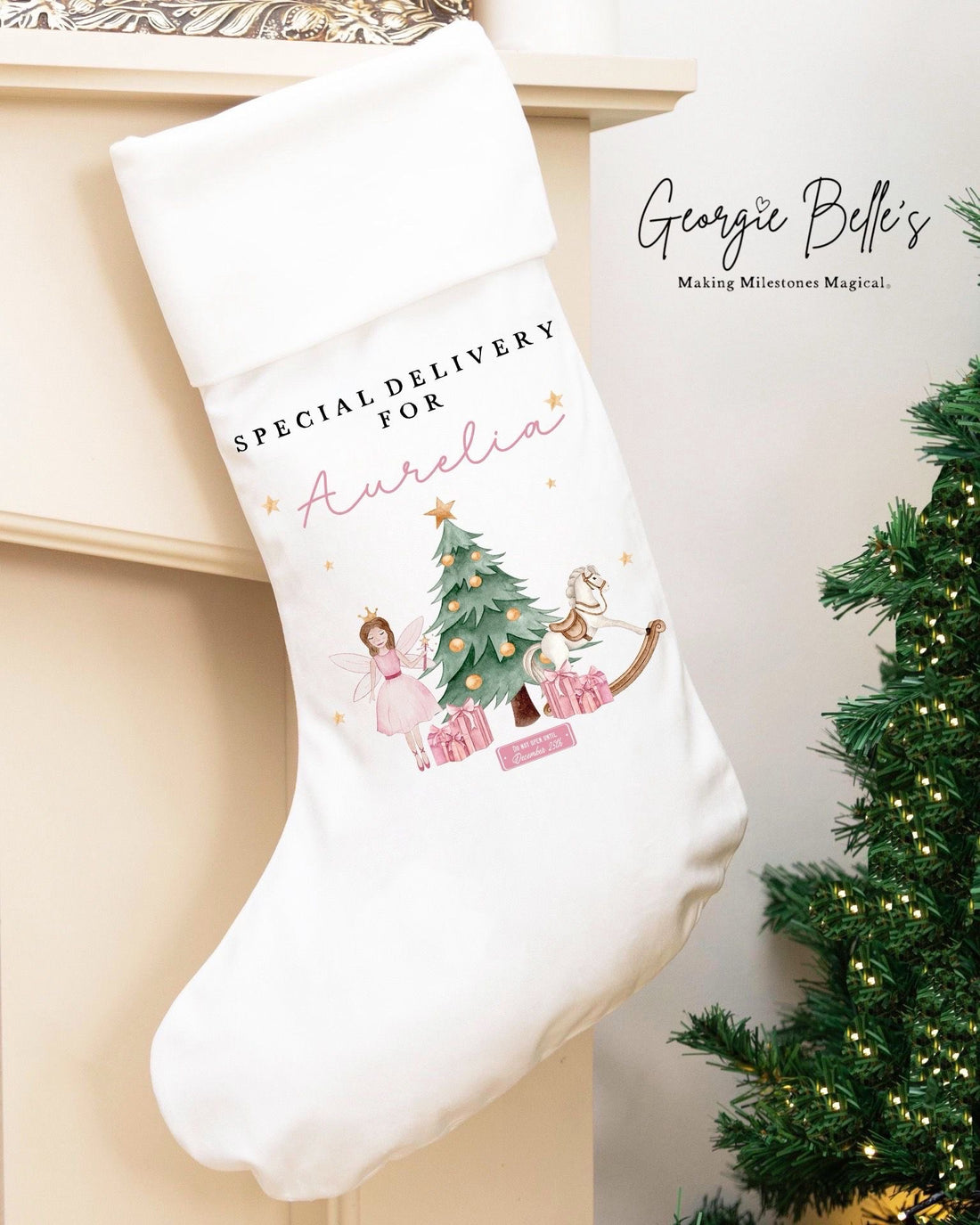 Personalised Luxury Christmas Stocking - Pink Nutcracker Design