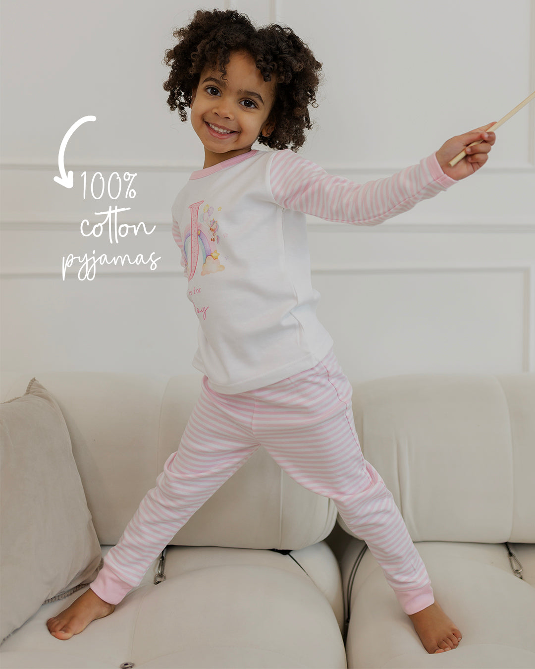 Personalised Boys Gifting Pyjamas Blue Stripe - Safari Initial Design