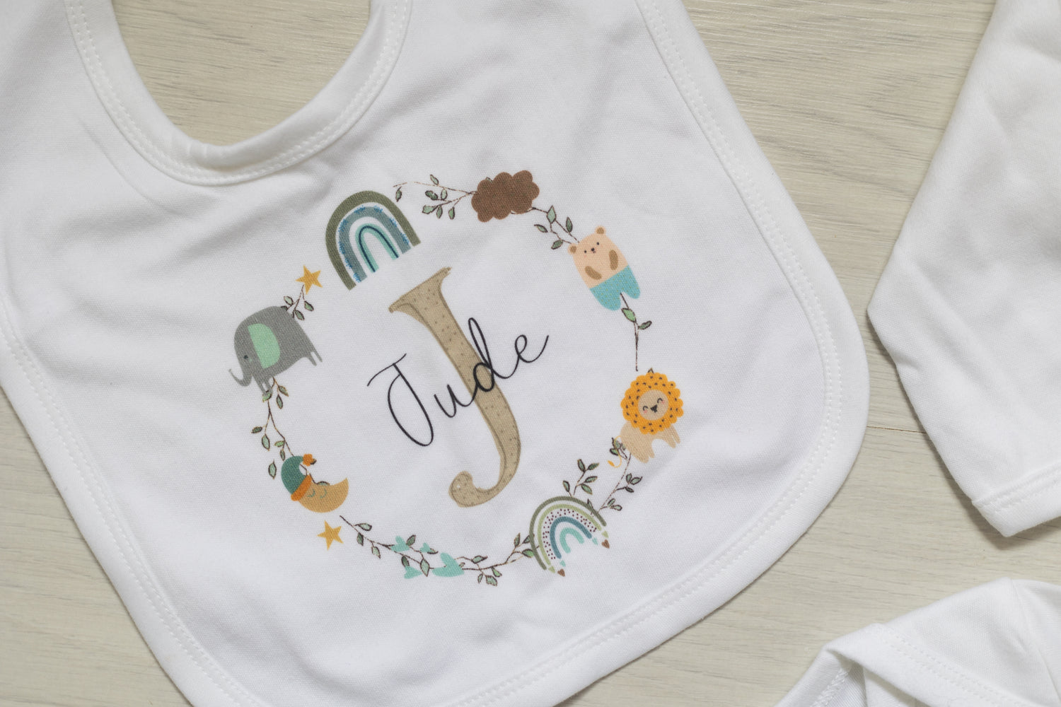 New Baby Gift Set - Blue Jungle Wreath Design