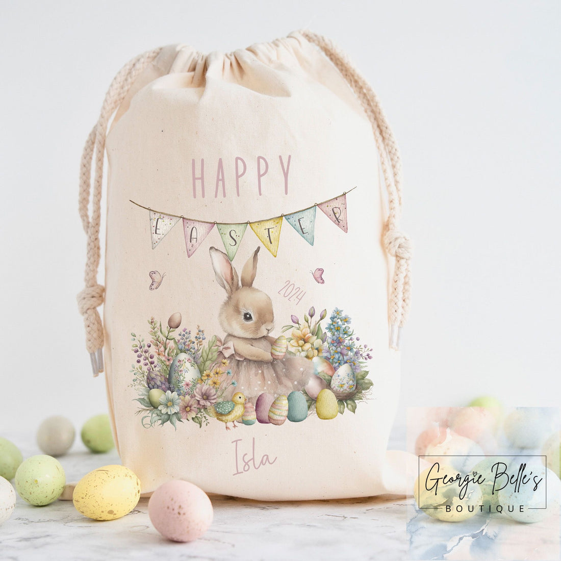 Personalised Easter Treat Sack - Easter Bunny Design