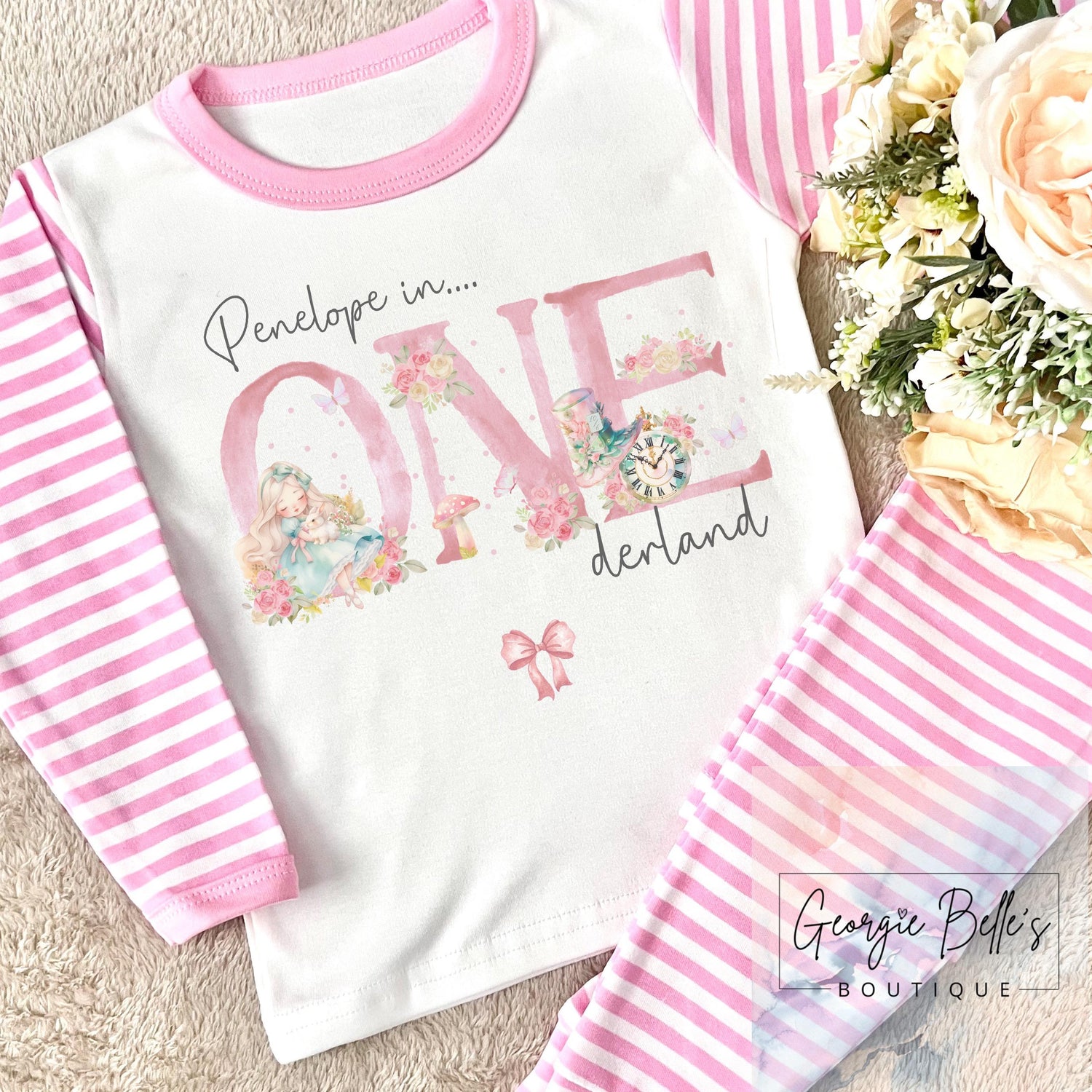 Personalised Birthday Pyjamas - Pink Onederland Design