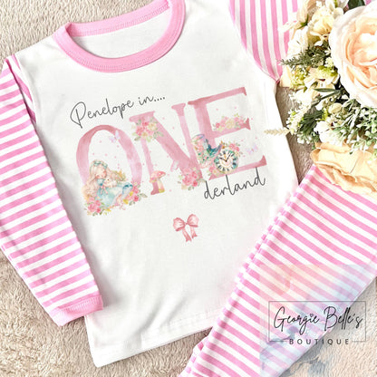 Personalised Birthday Pyjamas - Pink Onederland Design