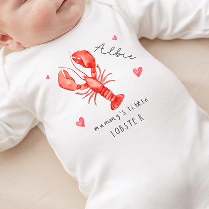 Personalised Valentines Day Baby Vest / Babygrow - Lobster Design