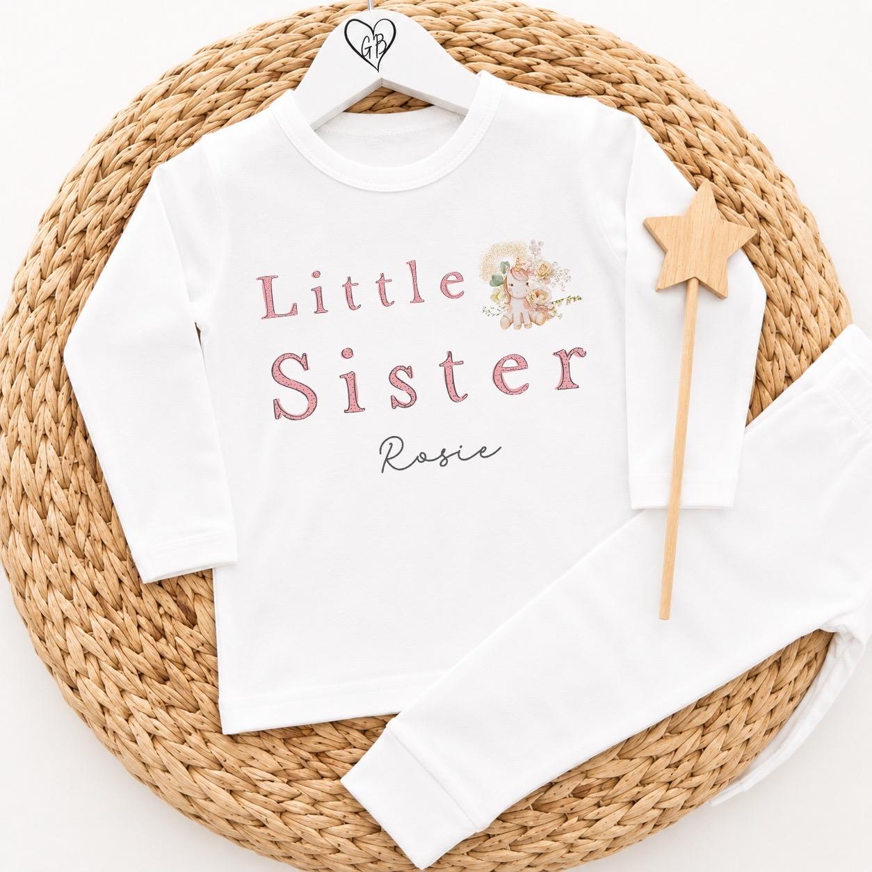 Personalised Big Sister Pyjamas - Unicorn Design