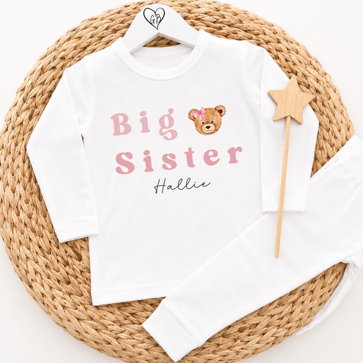 Personalised Big Sister Pyjamas - Bear Design