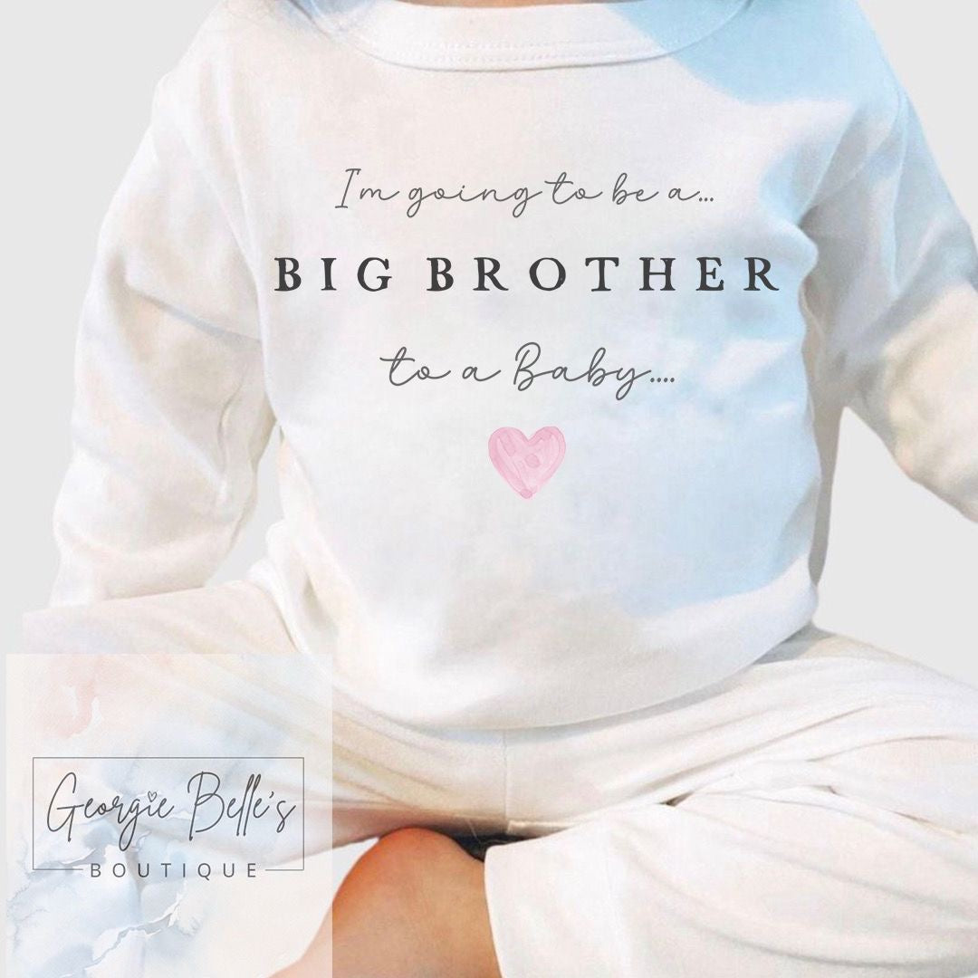 Personalised Sibling Announcement Matching Babygrow/PJ&