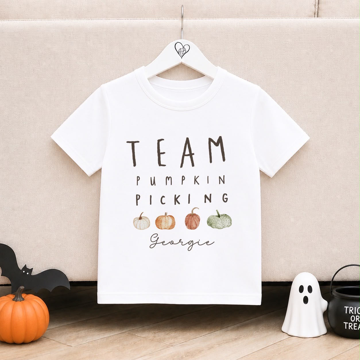 Personalised Halloween T-Shirt | Personalised Halloween Kids T-Shirt | Team Pumpkin Picking Design