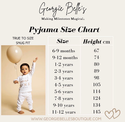 Personalised Plain White Birthday Pyjamas - Pink Classic Hot Air Balloon Design