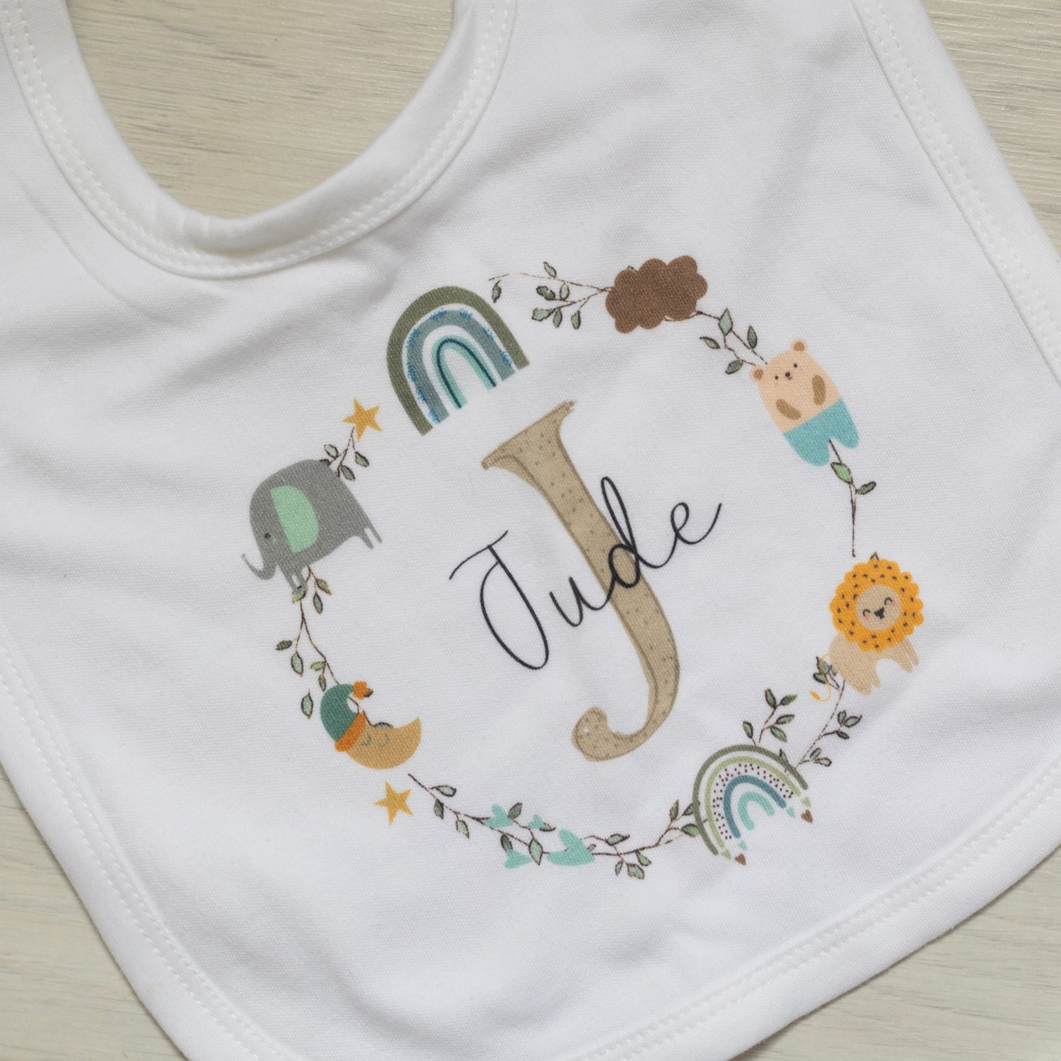 Luxury Personalised Baby Gift Set - Jungle Wreath Design