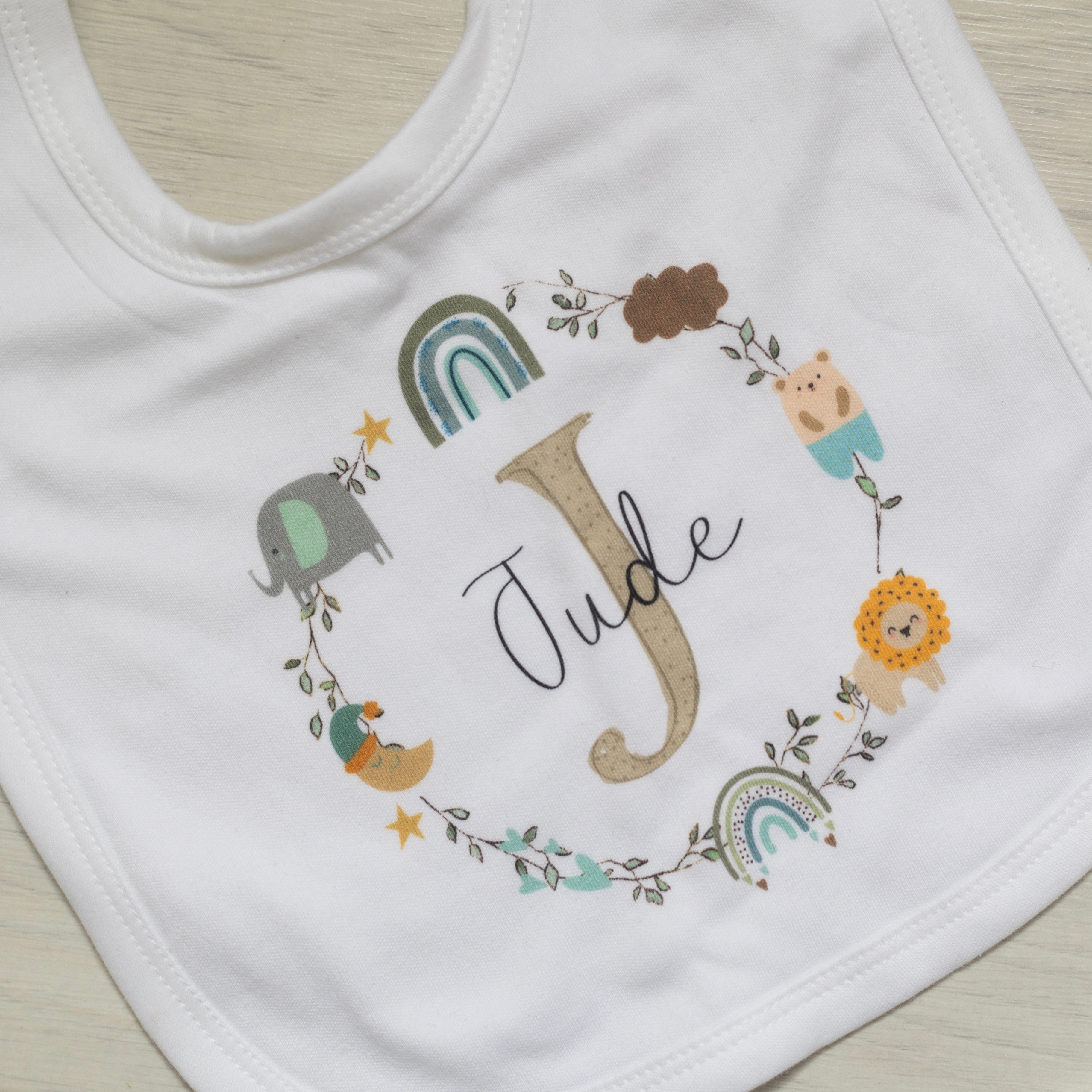 Luxury Personalised Baby Gift Set - Jungle Wreath Design