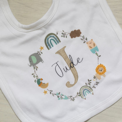 Luxury Personalised Baby Gift Set - Jungle Wreath Design