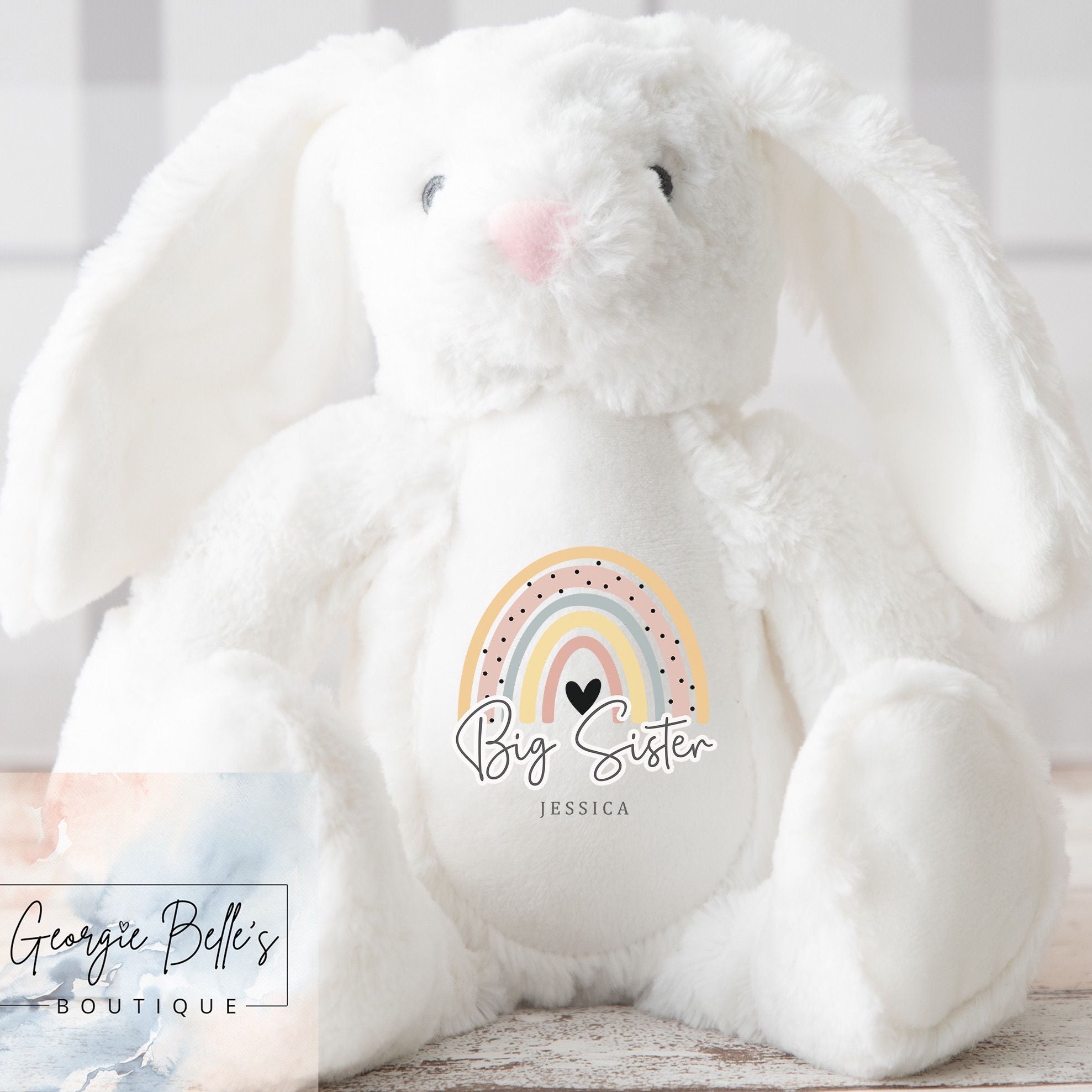 Big Sister Bunny Soft Toy - White