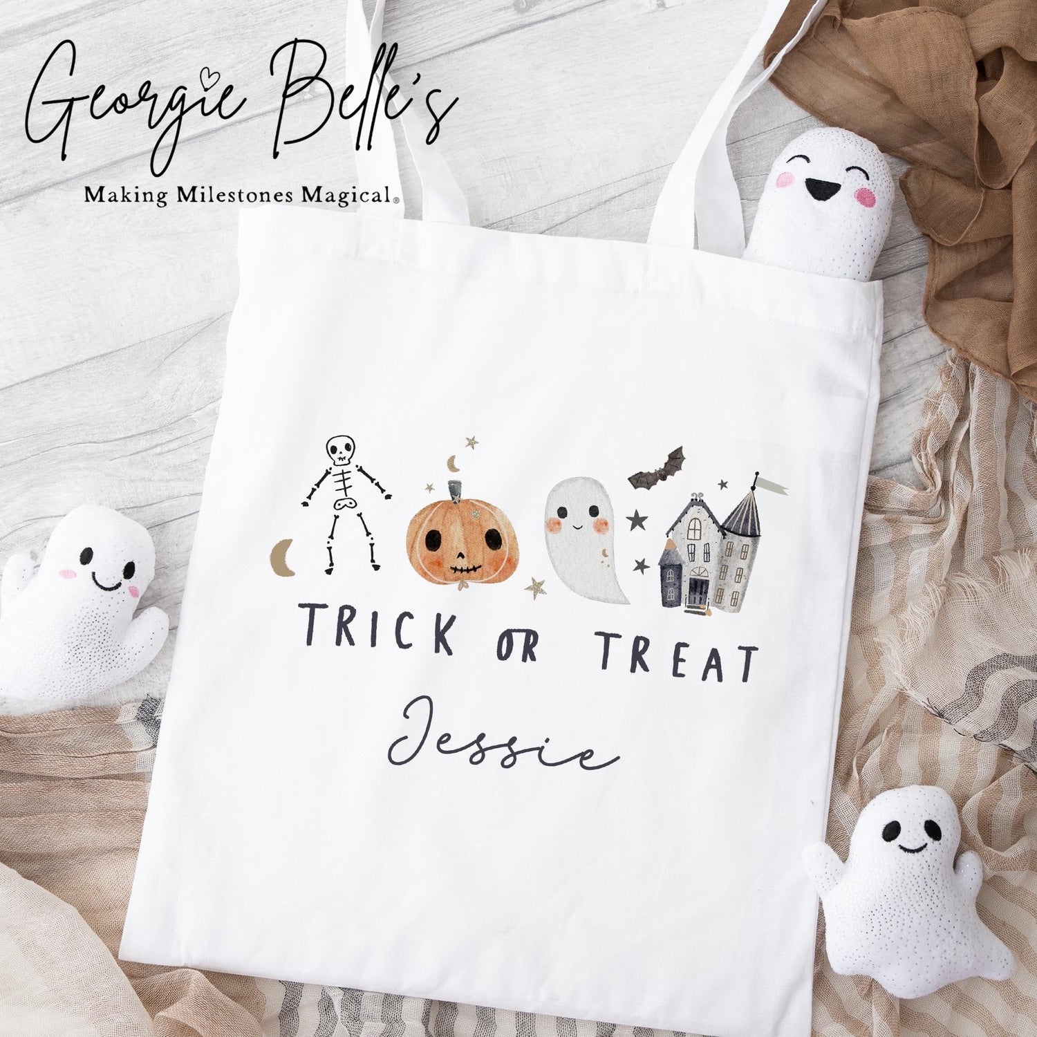 Personalised Fiver Friday Halloween Trick or Treat Tote Bag | Spooky Design