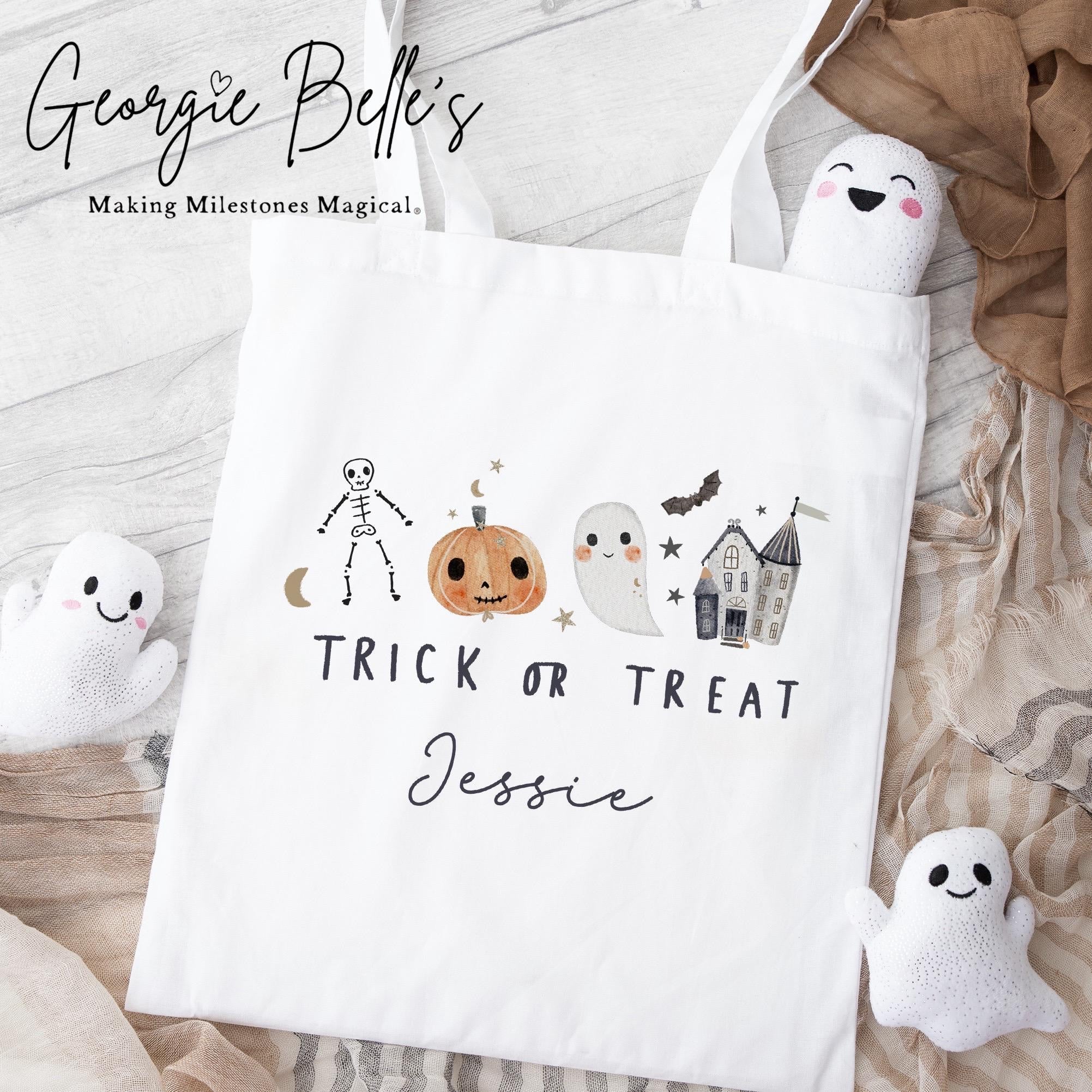 Personalised Fiver Friday Halloween Trick or Treat Tote Bag | Spooky Design