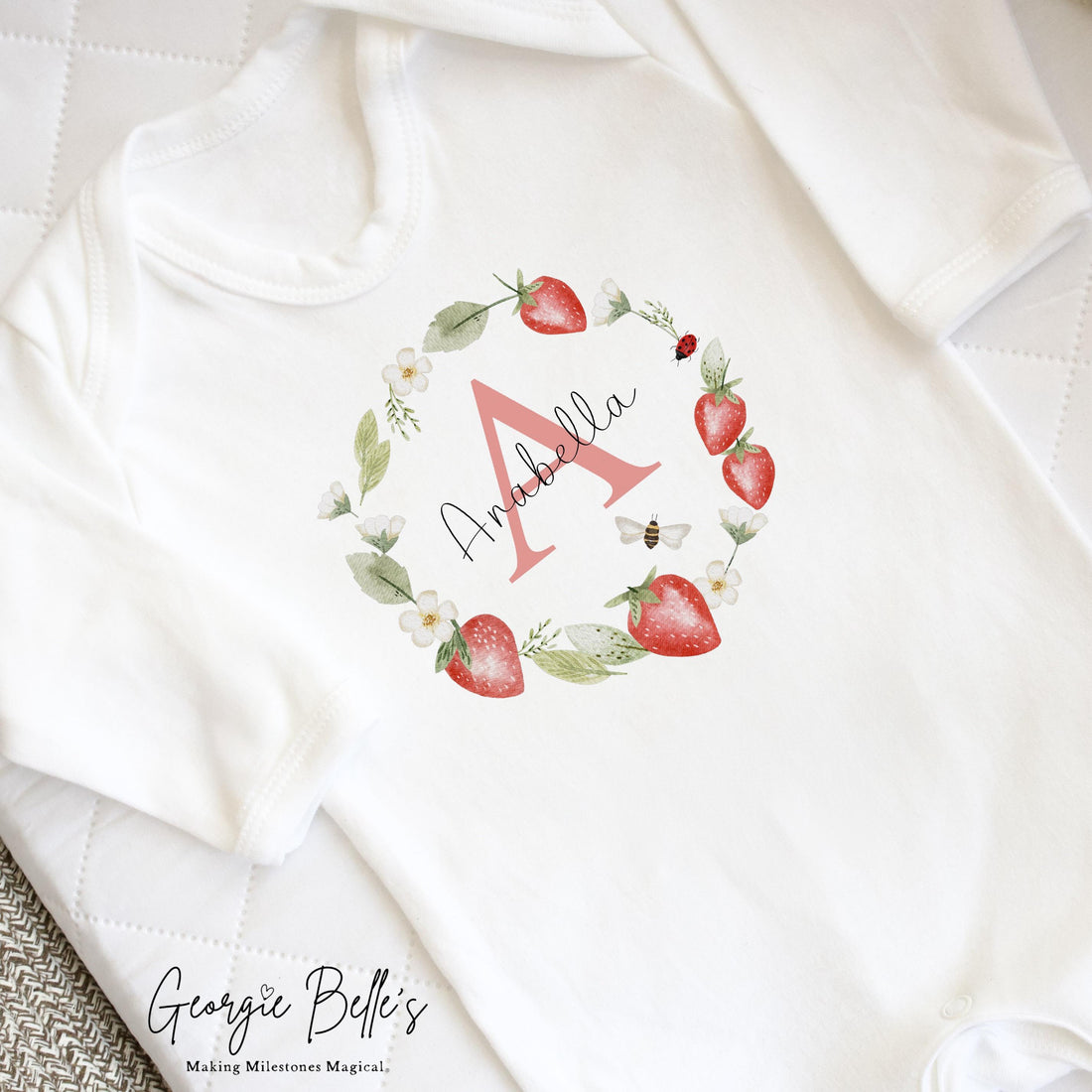 Luxury Personalised Baby Gift Set - Strawberry Design