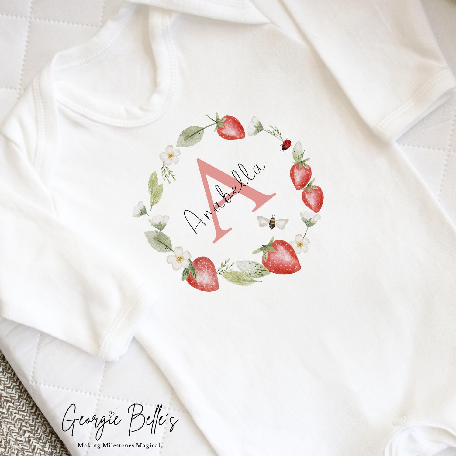 Luxury Personalised Baby Gift Set - Strawberry Design