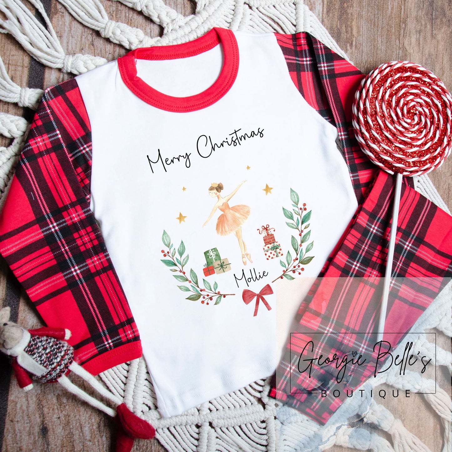 Personalised Sibling Matching ‘Nutcracker Ballerina’ Christmas Pyjamas