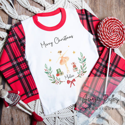 Personalised Sibling Matching ‘Nutcracker Ballerina’ Christmas Pyjamas