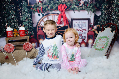 Sibling Matching Pink ‘Believes’ Personalised Christmas Pyjamas