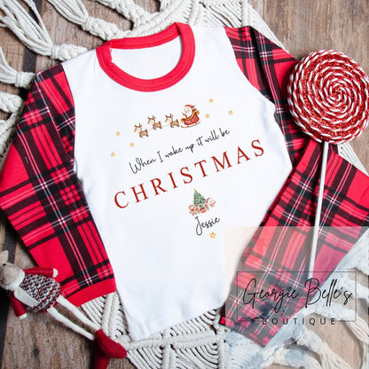 When I wake up it will be Christmas Personalised Unisex Pyjamas