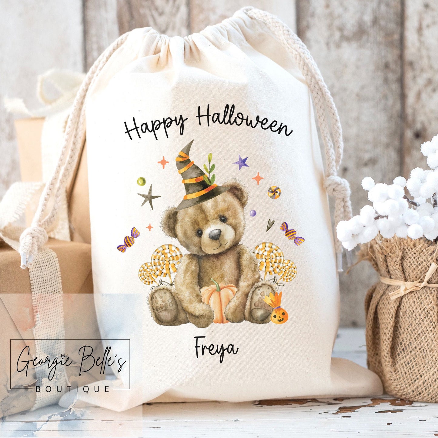 Personalised Halloween Stuff Bag - Bear Design