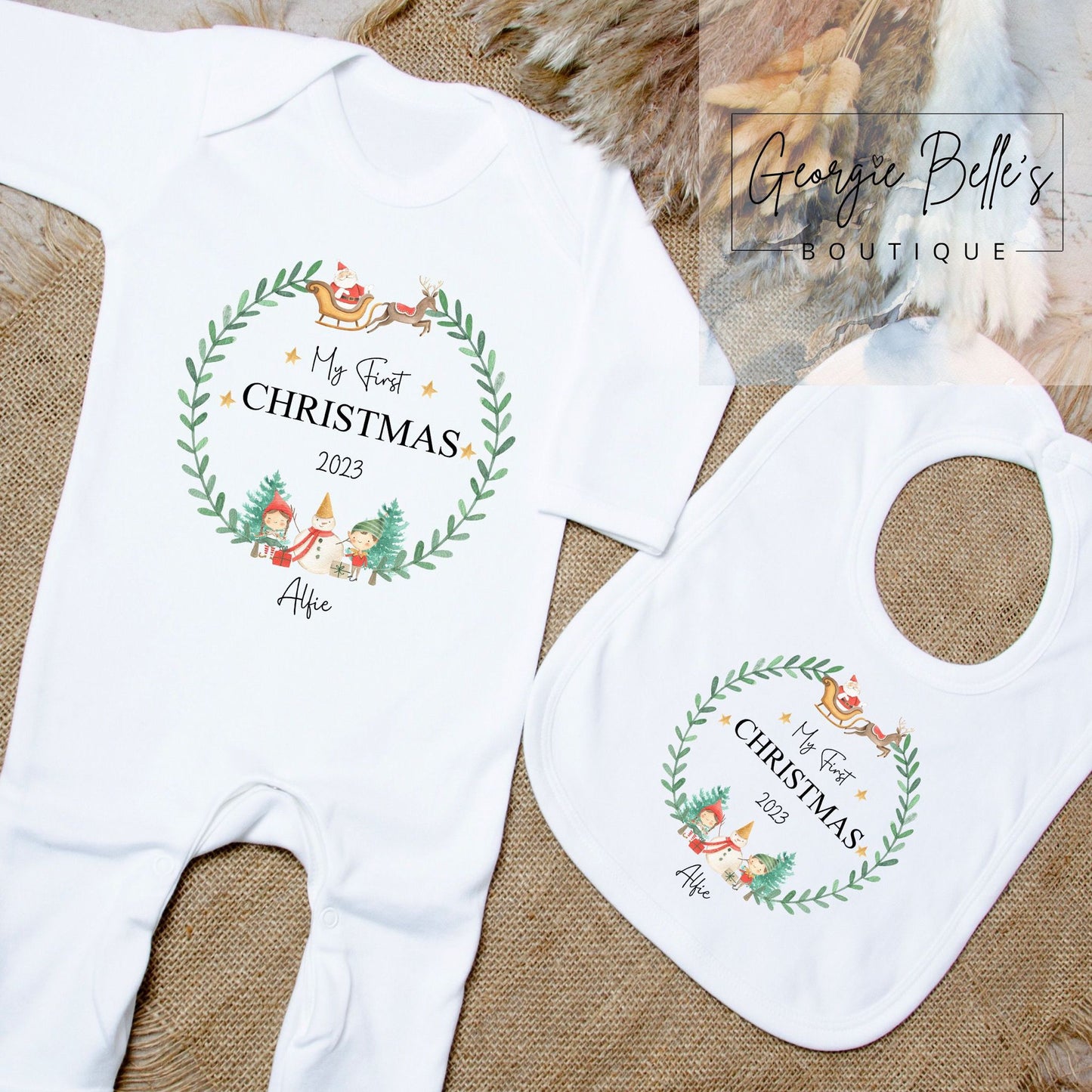 My 1st Christmas Vest / Babygrow -  Classic Design