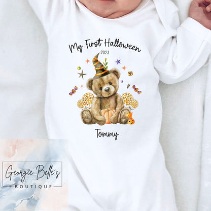 My 1st Halloween Vest / Babygrow - Bear Design