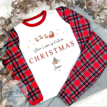 When I wake up it will be Christmas Personalised Unisex Pyjamas