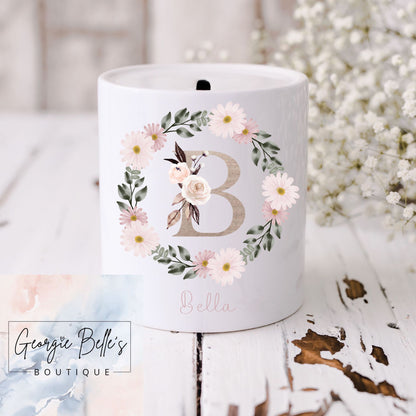 Personalised Vest/Babygrow - Dusky Floral Wreath Design