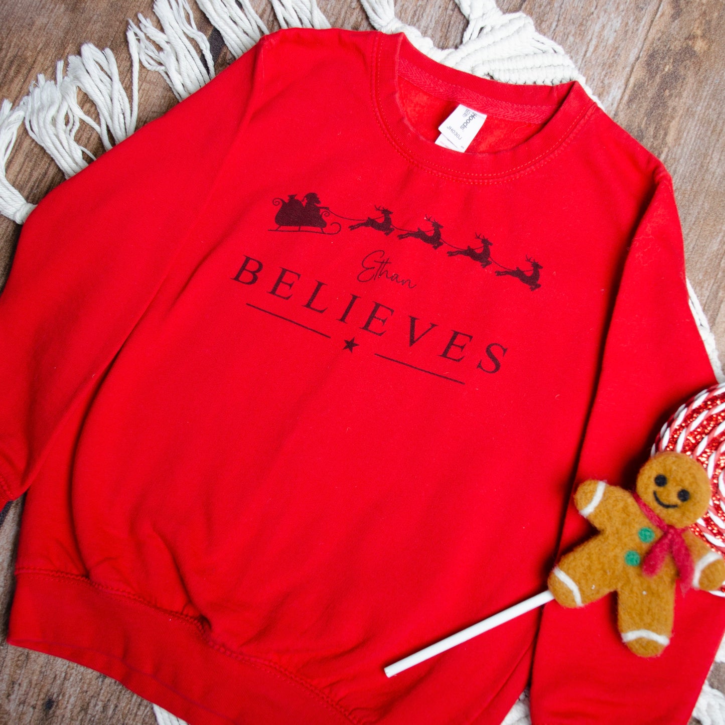 Children’s ‘Believes’ Personalised Christmas Jumper