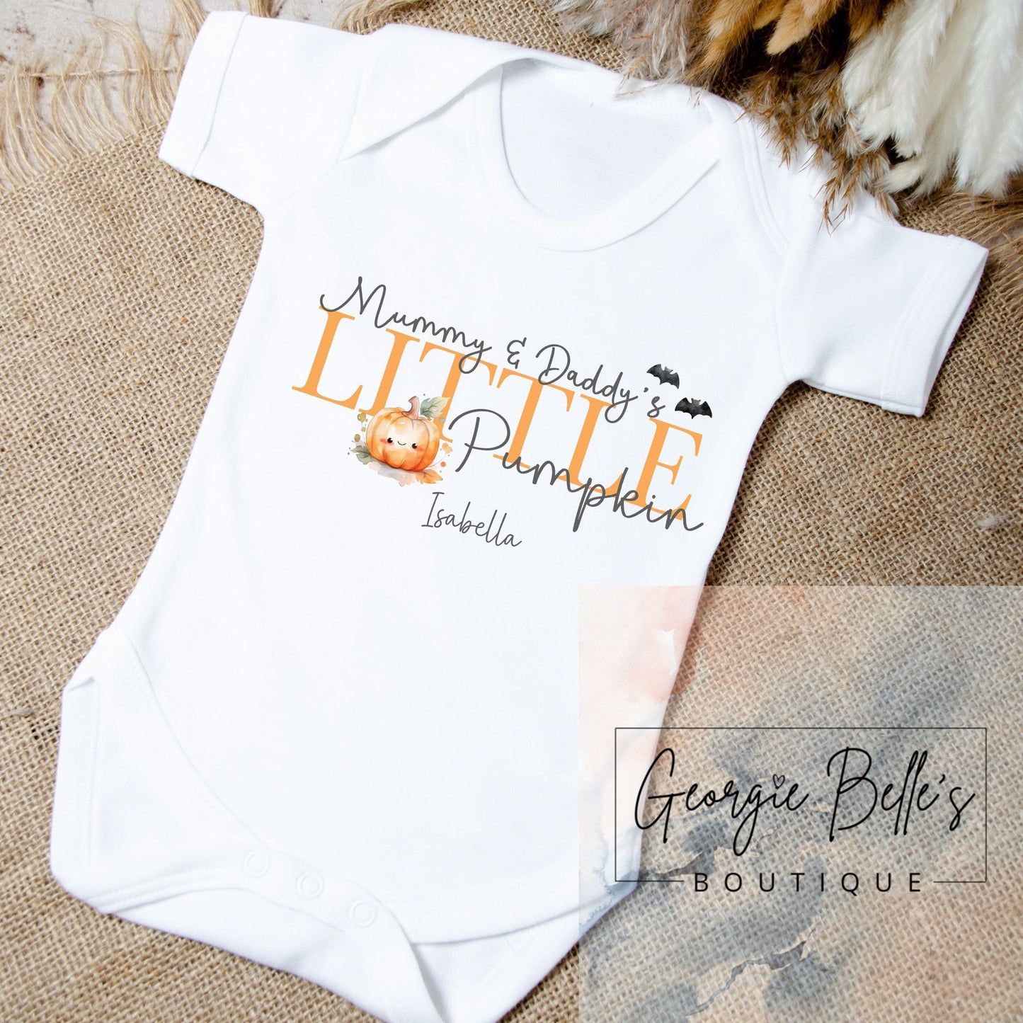 My 1st Halloween Vest / Babygrow - Mummy & Daddy’s Little Pumpkin Design