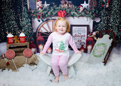 Sibling Matching Pink ‘Believes’ Personalised Christmas Pyjamas