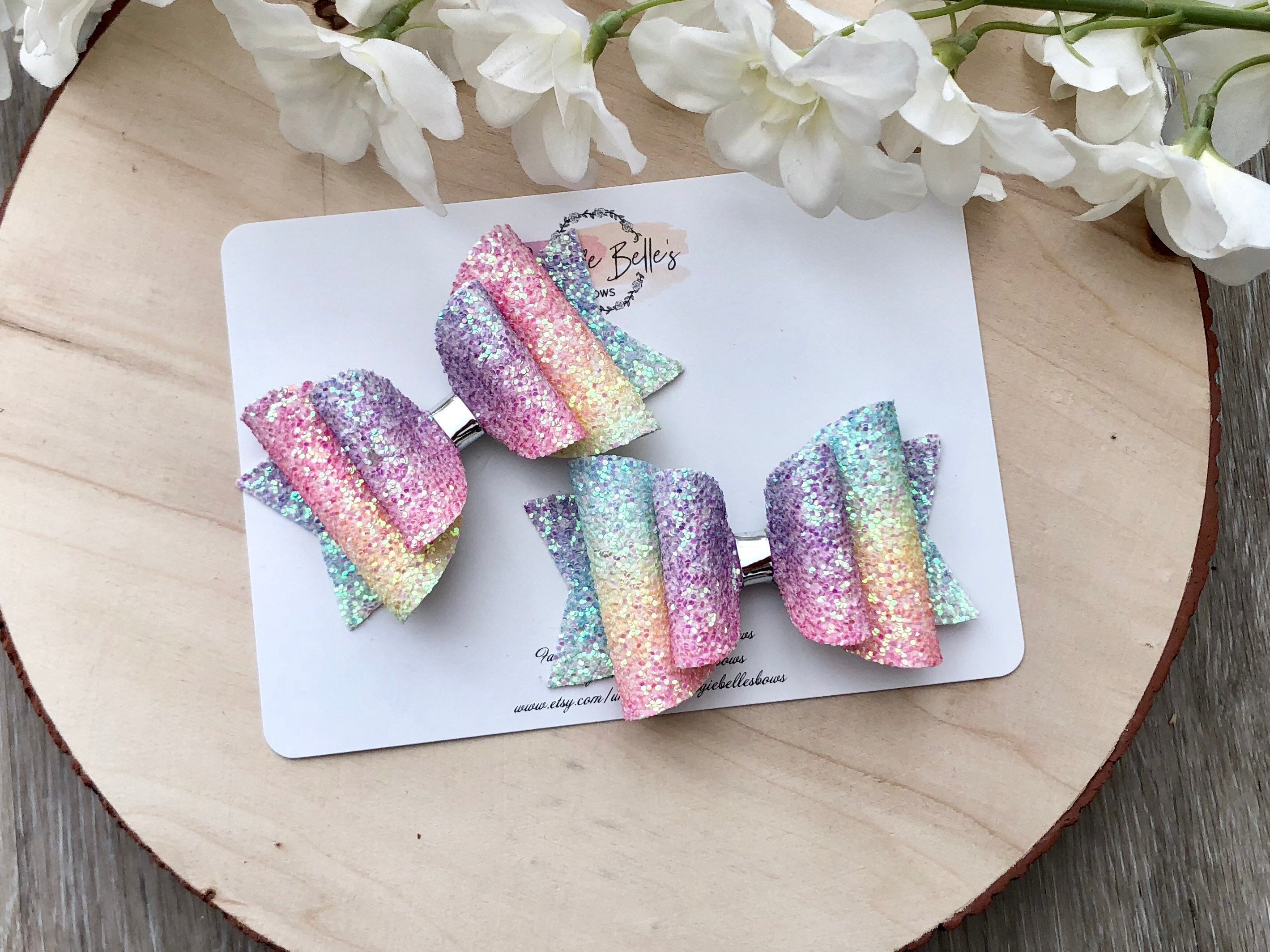 Rainbow Glitter Hair Bow, girls hair bow, glitter bow, baby headband, bows and headbands, hair clips