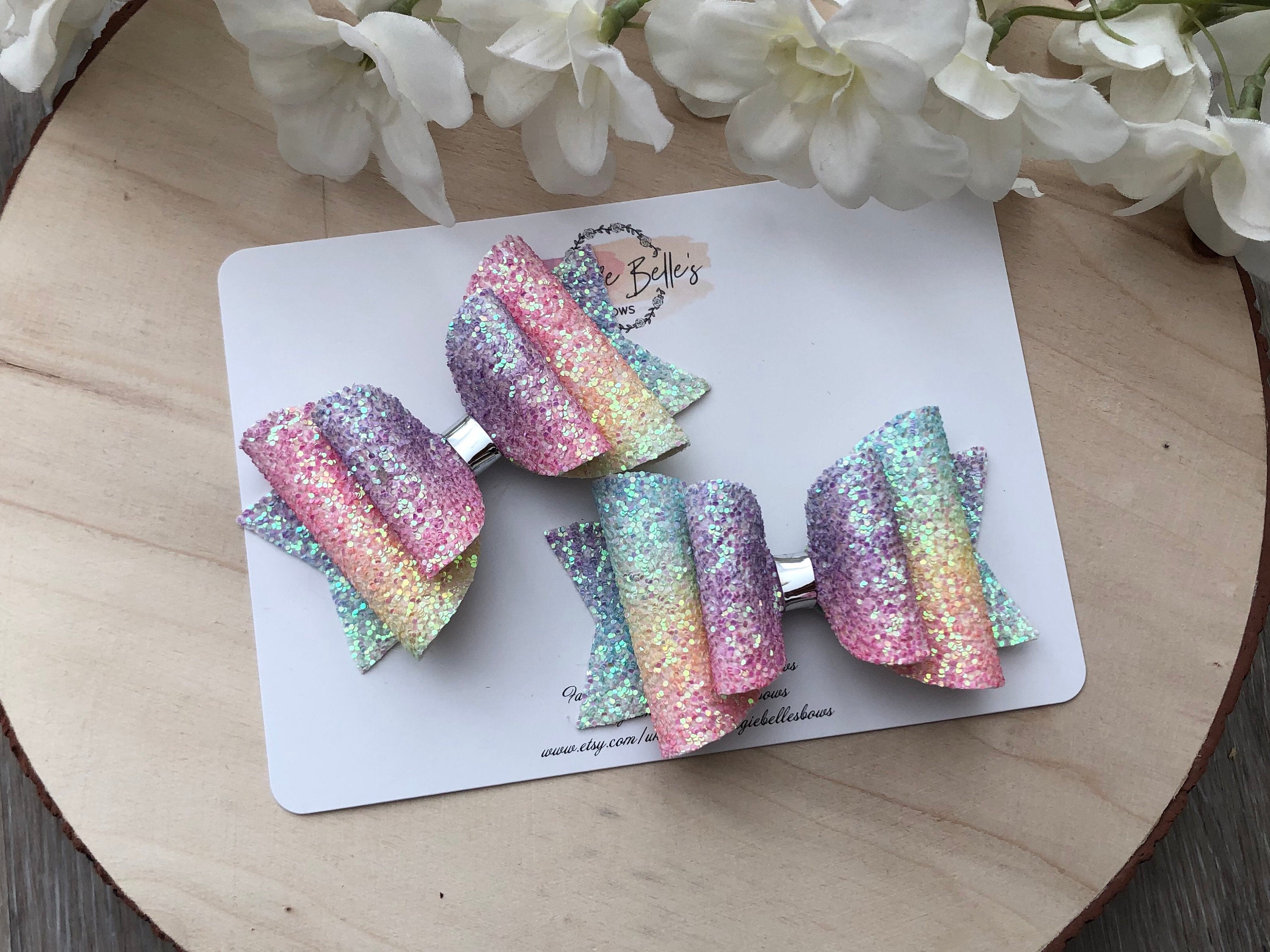 Rainbow Glitter Hair Bow, girls hair bow, glitter bow, baby headband, bows and headbands, hair clips