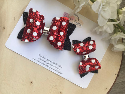 Mickey Mouse Glitter Hair Bow