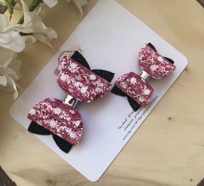 Minnie Mouse Glitter Hair Bow