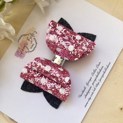 Minnie Mouse Glitter Hair Bow