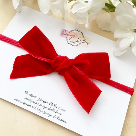 Red hair bow, christmas hair bows, bows for christmas, festive hair accessories, baby headbands, hair clips